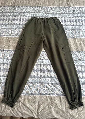 Kadın Haki Kamuflaj Pamuklu Rahat Pantolon - Görsel 2