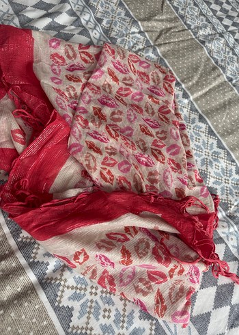 Pembe Bohem Drapeli Kadın Şal - Görsel 3