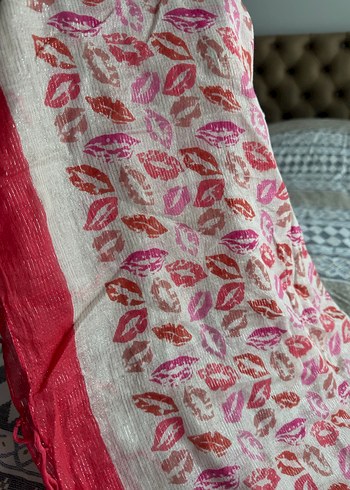 Pembe Bohem Drapeli Kadın Şal - Görsel 2