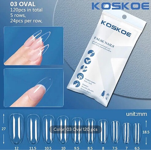 120 Adet takma tırnak ( gel tırnak)