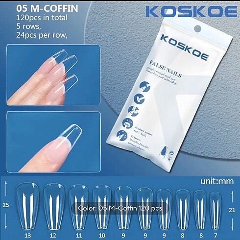 120 Adet takma tırnak ( gel tırnak) - Görsel 3