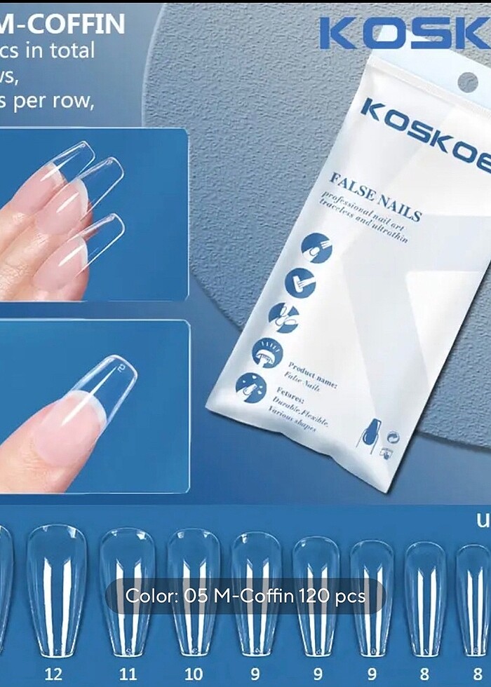 120 Adet takma tırnak ( gel tırnak) - Görsel 3