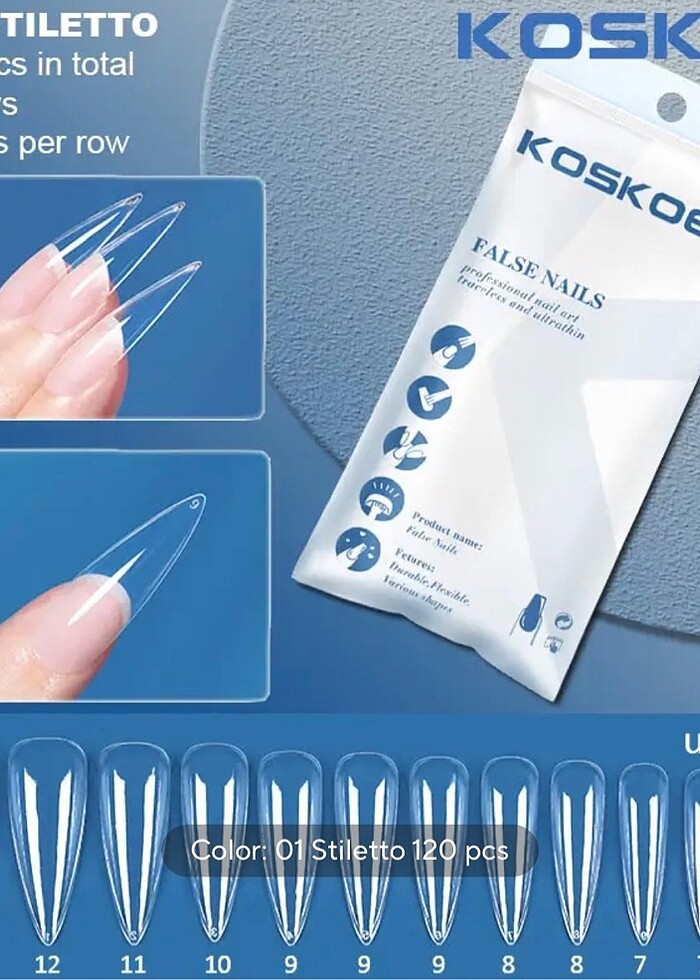 120 Adet takma tırnak ( gel tırnak) - Görsel 5