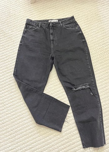 38 Beden Kadın Siyah Regular Fit Denim Jean