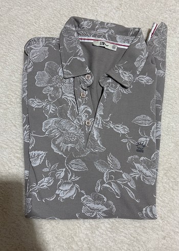 Desenli Gri Erkek Polo Yaka Tişört