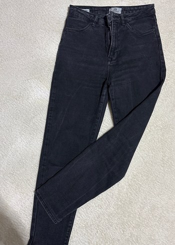 Gri Kadın Denim Pantolon Regular Fit
