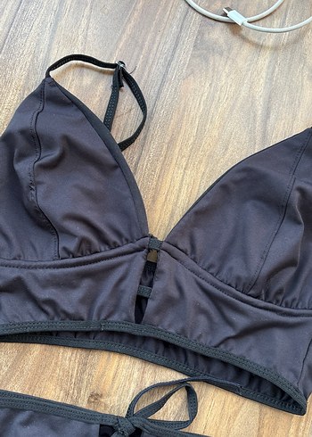 l Beden Siyah Strappy Kadın Bikini Takımı