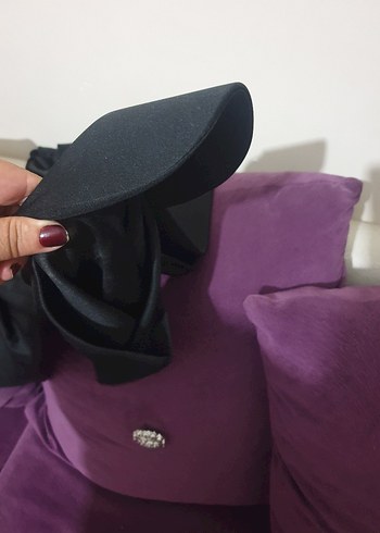  Beden siyah Renk Siyah Kadın şapkali bine şal
