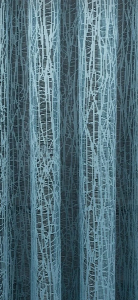 mint turkuaz 2 kat pileli tül perde mermer boyu - Görsel 2