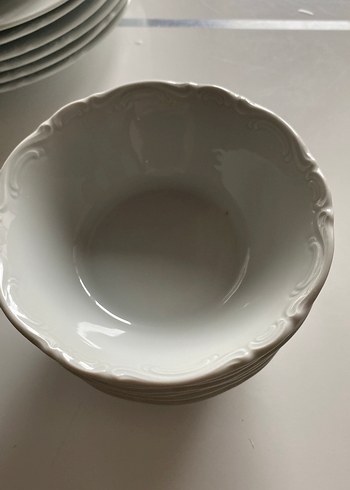 Beyaz Gri Desenli Yemek Tabağı Seti - Görsel 2