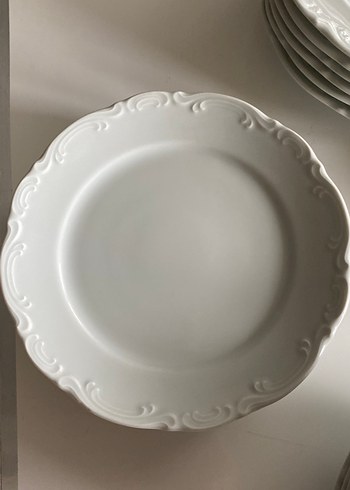 Beyaz Gri Desenli Yemek Tabağı Seti - Görsel 5