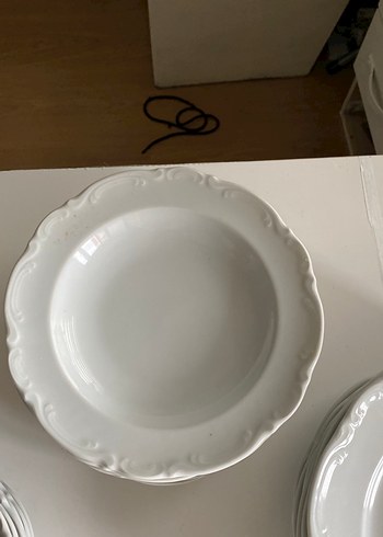 Beyaz Gri Desenli Yemek Tabağı Seti - Görsel 4