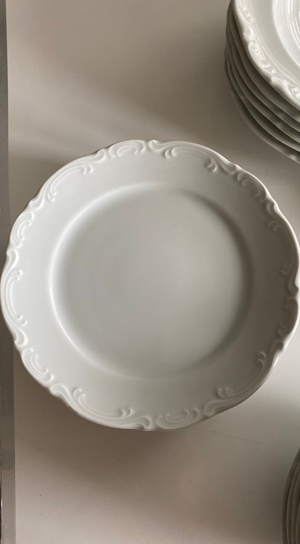 Beyaz Gri Desenli Yemek Tabağı Seti - Görsel 5