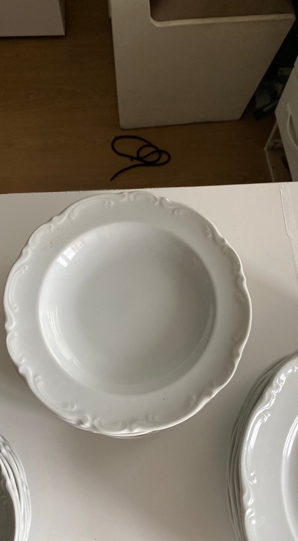 Beyaz Gri Desenli Yemek Tabağı Seti - Görsel 4