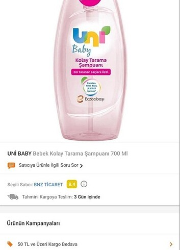 Uni Baby Şampuan 