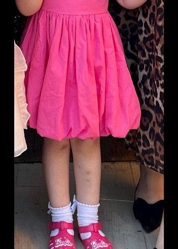 Pembe Fırfırlı Kız Çocuk Elbise