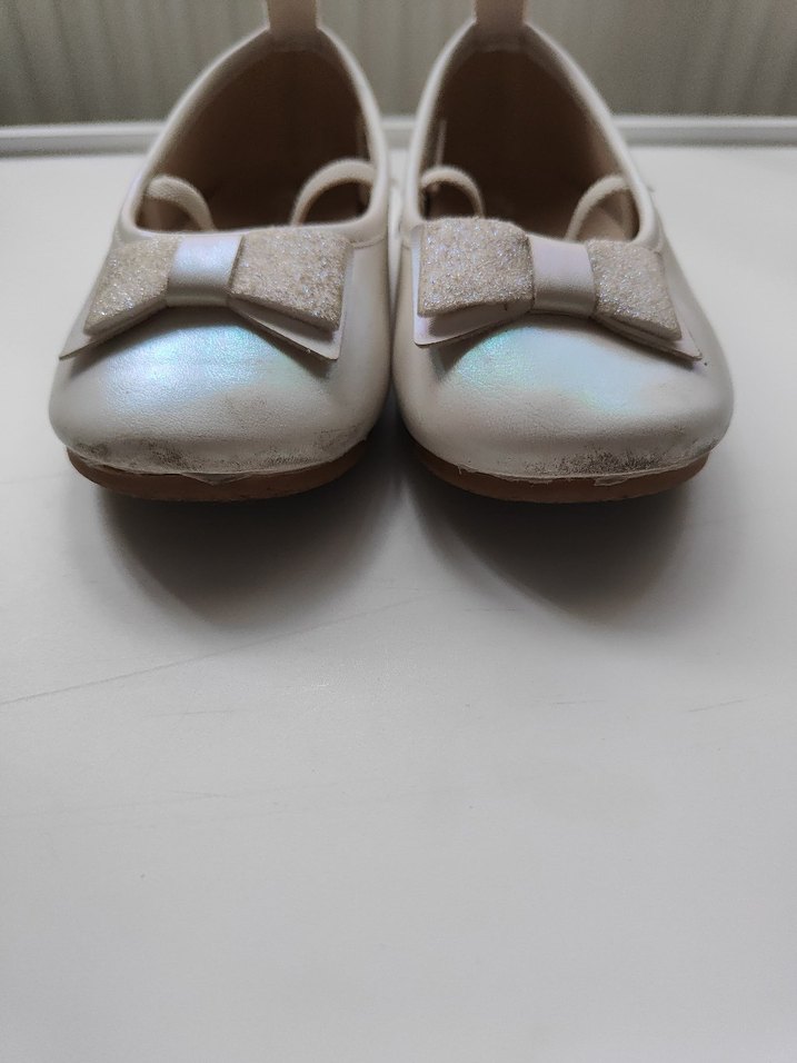 Kız Çocuk Beyaz Fiyonklu Babet - Görsel 4