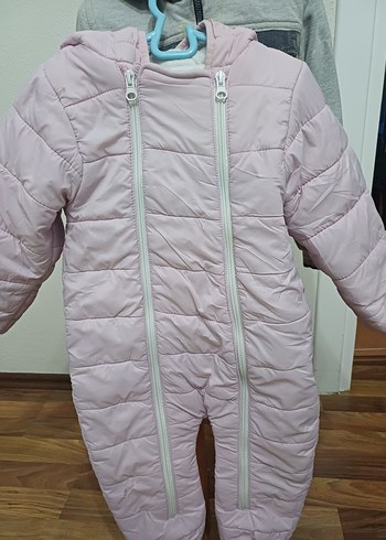 Kız Bebek Pembe Kapüşonlu Tulum - Görsel 2