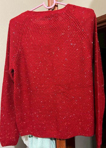 Kırmızı Triko Kadın Kazak - Görsel 3