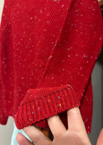 Kırmızı Triko Kadın Kazak - Görsel 4