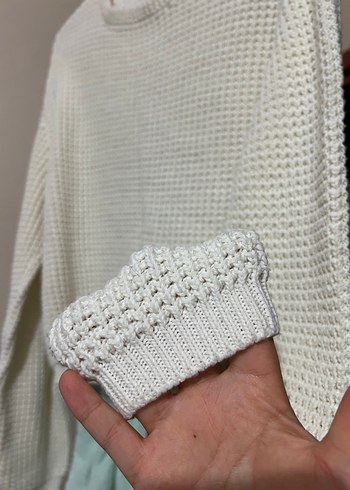 Beyaz Örgü Kadın Kazak - Görsel 2