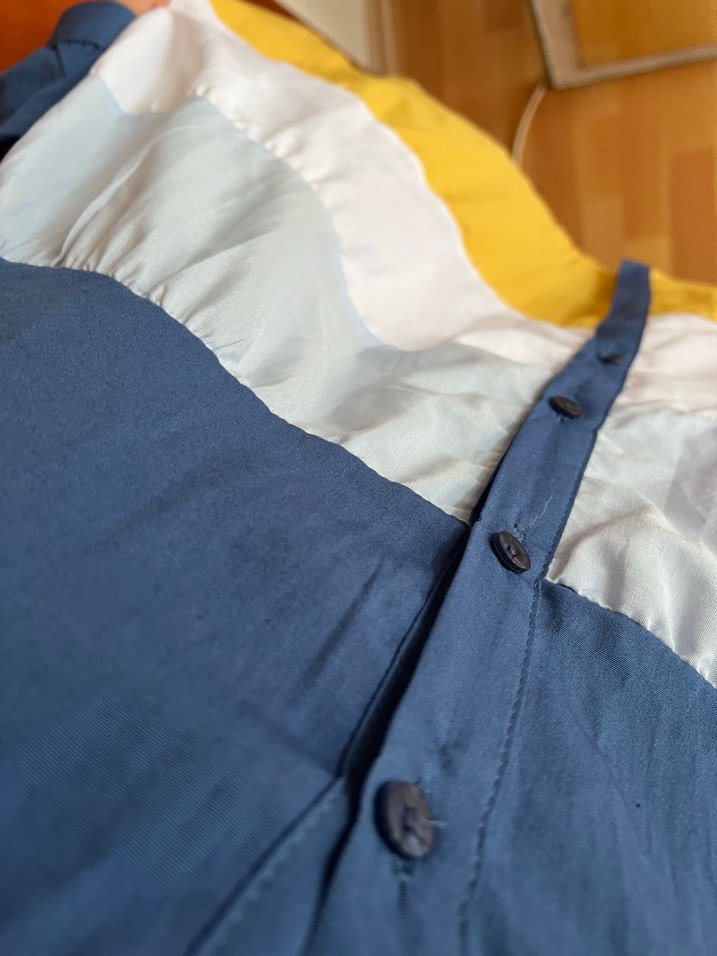 Uzun Kollu Renk Bloklu Midi Elbise - Görsel 4