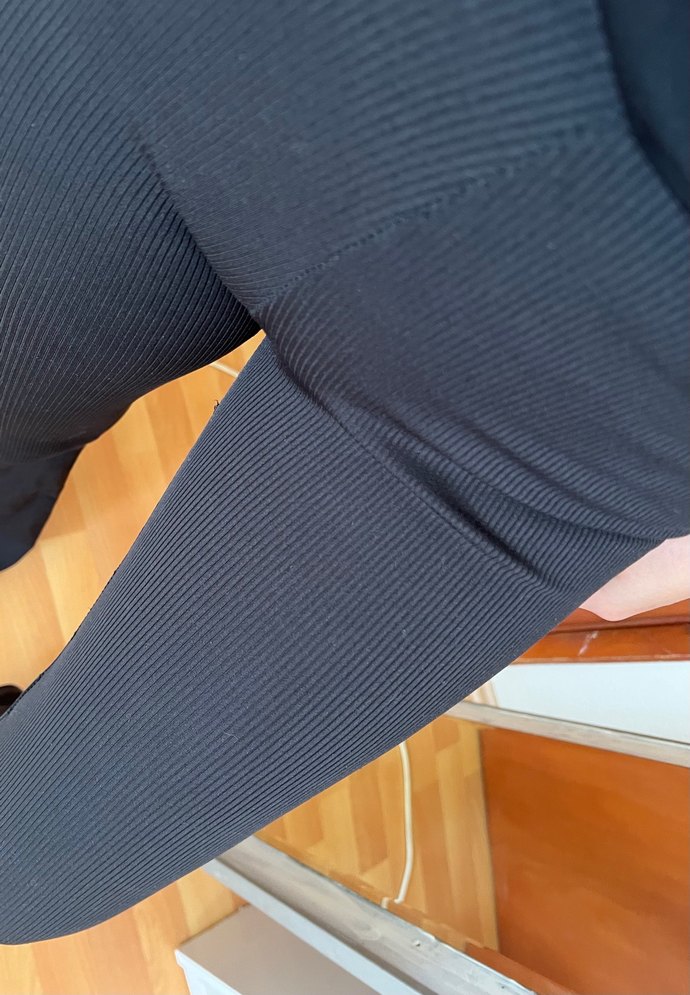 Kadın Siyah Normal Boy İspanyol Paça Pantolon - Görsel 2