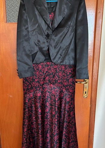 Bordo Desenli Uzun Gotik Kadın Takım - Görsel 5