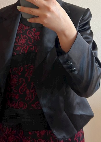 Bordo Desenli Uzun Gotik Kadın Takım - Görsel 3