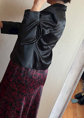 Bordo Desenli Uzun Gotik Kadın Takım - Görsel 4