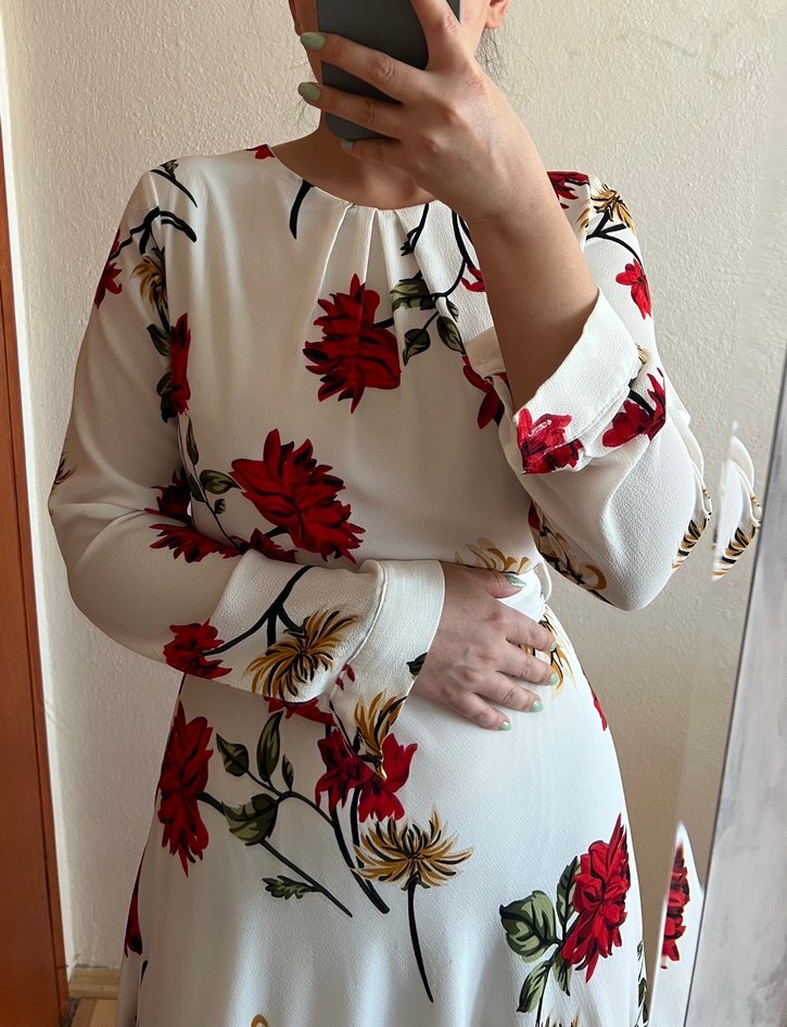 Uzun Çiçek Desenli Bohem Elbise - Görsel 3