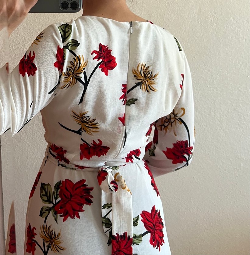 Uzun Çiçek Desenli Bohem Elbise - Görsel 4