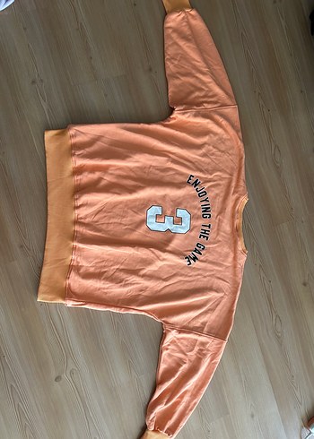 l Beden Kadın Camel Renkli Basic Sweatshirt
