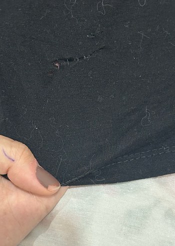 m Beden Siyah V Yaka Kısa Kollu Kadın Keten Gömlek