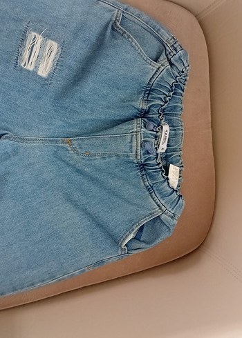 Diğer Kadın Mavi Parlak Bol Kesim Denim Jean