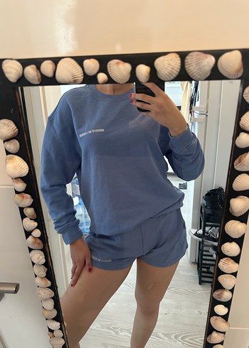 grimelange Mavi Kısa Sweatshirt şort takım
