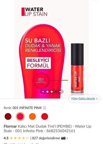 Beden pembe Renk Canlı pembe Su Bazlı Likit Ruj