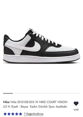 37,5 Beden siyah Renk Siyah Beyaz Nike court vision dunk benzeri Spor Ayakkabı