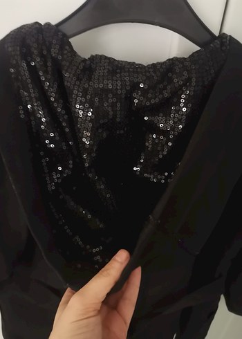 Düğmeli Siyah Kadın  Ceket - Görsel 6