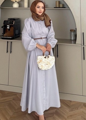 Tensel kumaş elbise - Görsel 4