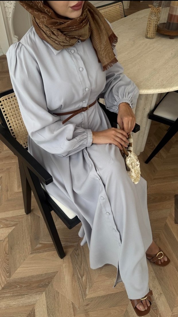 Tensel kumaş elbise - Görsel 3