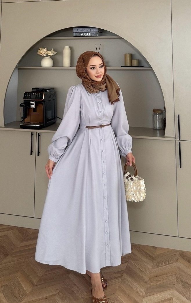 Tensel kumaş elbise - Görsel 5