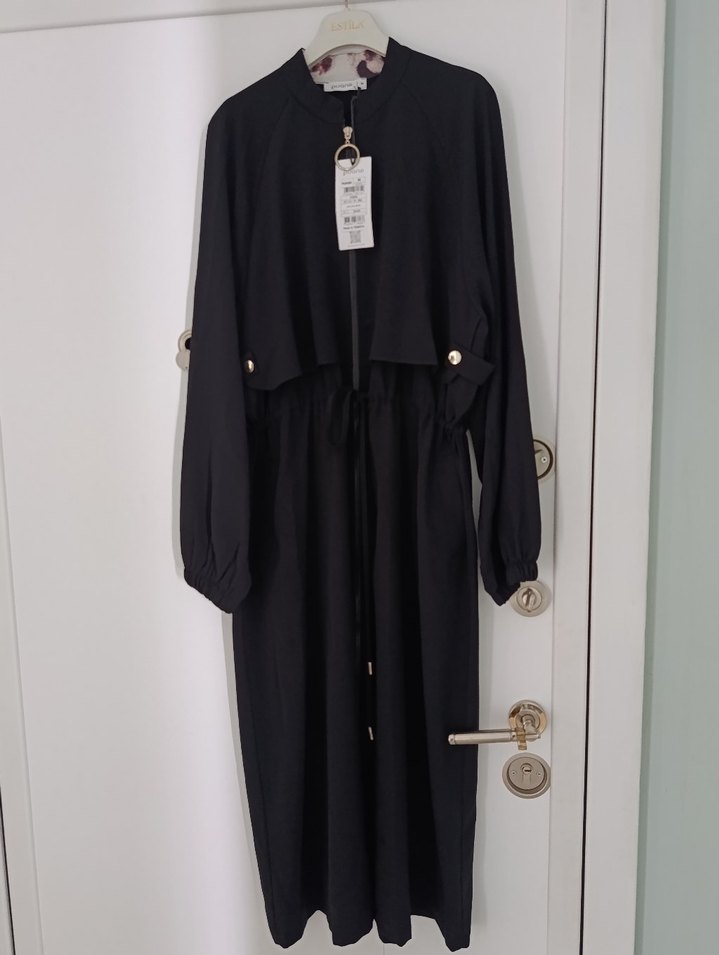 PUANE marka beli Büzgülü Apoletli Haki Kadın Trençkot - Görsel 5