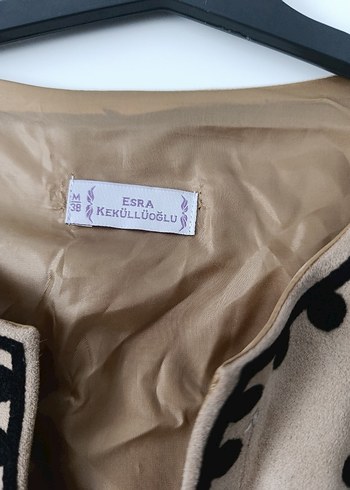 Esra keküllüoğlu Nakışlı Süet Kadın Ceket - Görsel 4
