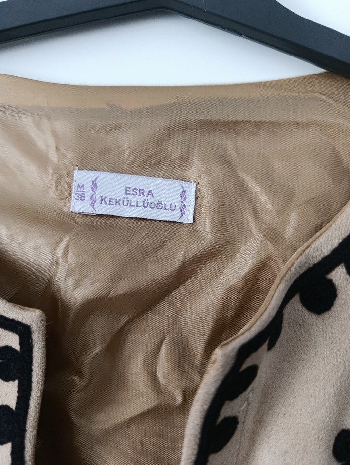 Esra keküllüoğlu Nakışlı Süet Kadın Ceket - Görsel 4