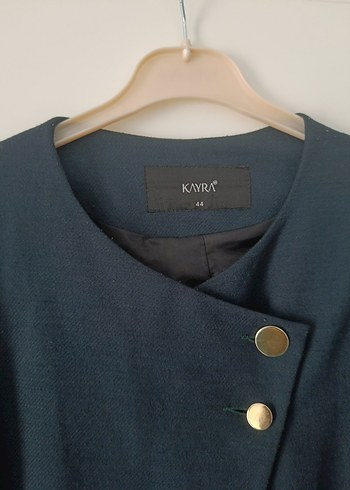 KAYRA marka Düğmeli Lacivert Kadın Uzun Kaban - Görsel 3