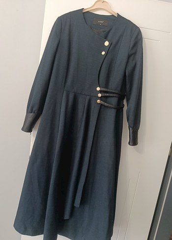 KAYRA marka Düğmeli Lacivert Kadın Uzun Kaban - Görsel 2