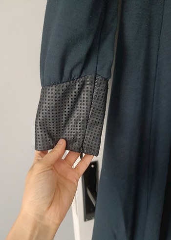 KAYRA marka Düğmeli Lacivert Kadın Uzun Kaban - Görsel 4