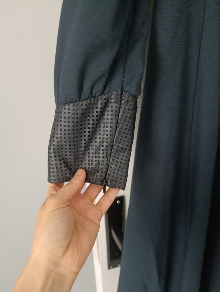 KAYRA marka Düğmeli Lacivert Kadın Uzun Kaban - Görsel 4