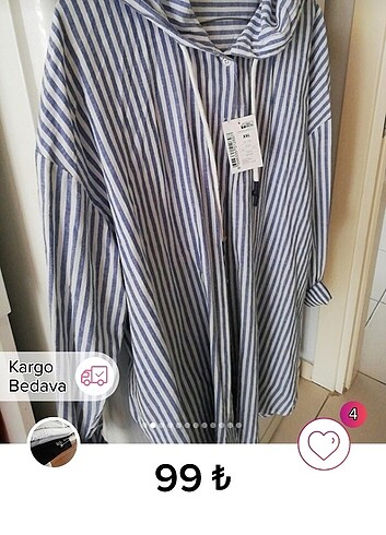 m Beden Mavi beyaz çizgili kapison lu